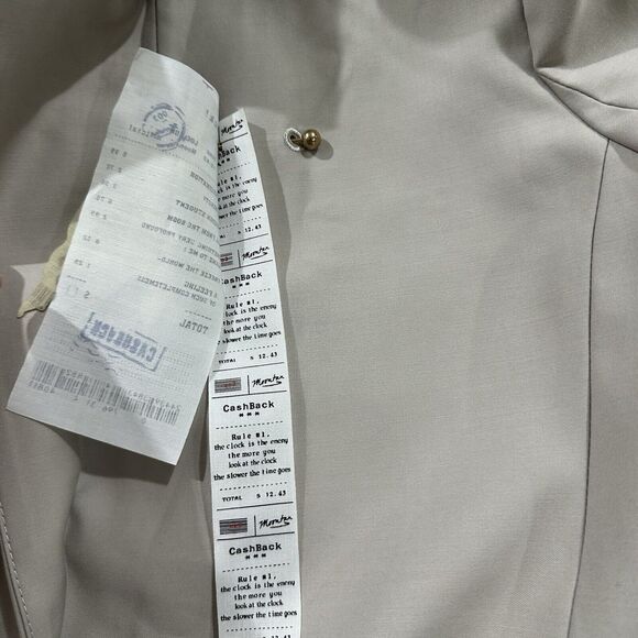 MM 1980 wang. t Blazer Jacket Men 40 Beige 1 Button Modern Streetwear Cashback - Picture 5 of 9